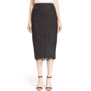 Ted Baker Novaas Black Lace Midi Skirt Size 2/ US 6